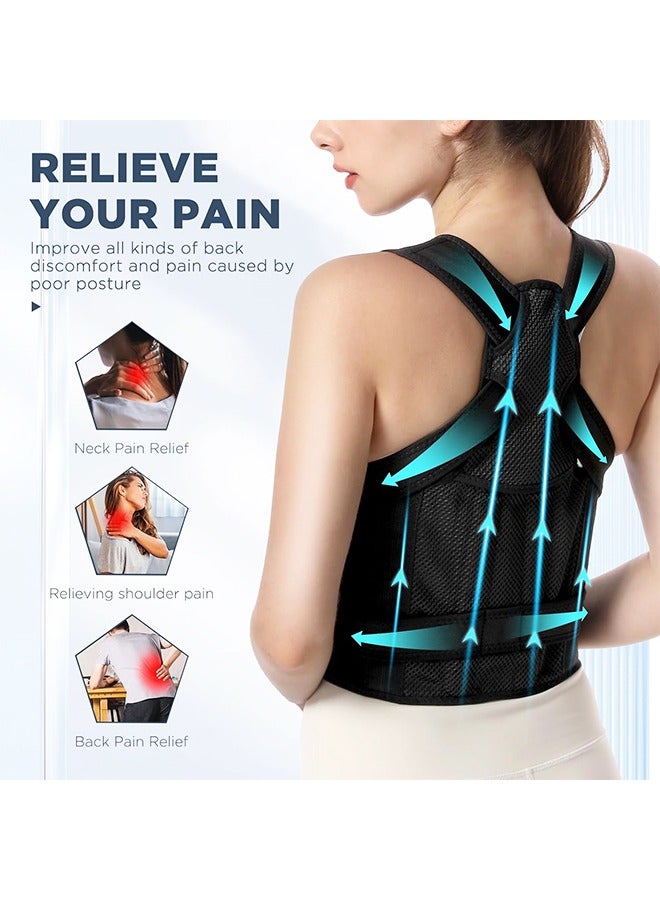 Back Brace Posture Corrector for Women and Men, Scoliosis and Hunchback Correction, Adjustable Back Straightener Provides Shape,siza M - Image 4