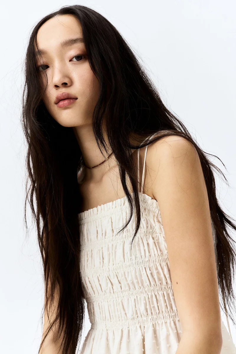 H&M Smocked-bodice cotton dress