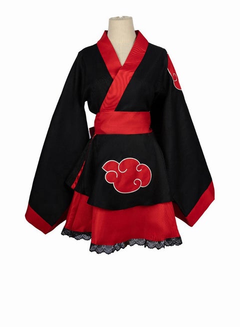 3 قطعة مجموعة ناروتو أكاتسوكي زي كيمونو اليابانية، الملابس المنزلية، زي هالوين كوسبلاي للنساء