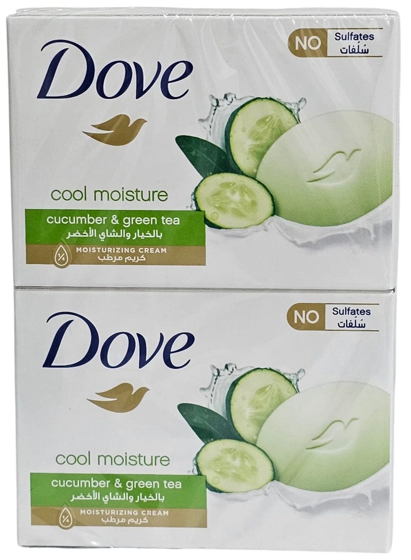 دوف صابون كريم الجمال معطر برائحة الخيار والشاي الأخضر من دوڤ - 125 جم×4قطع - Image 2
