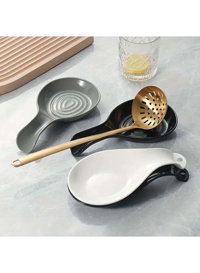 2pcs White Heat Resistant PP Spoon Rests Non Slip Kitchen Utensil Holders - Image 2