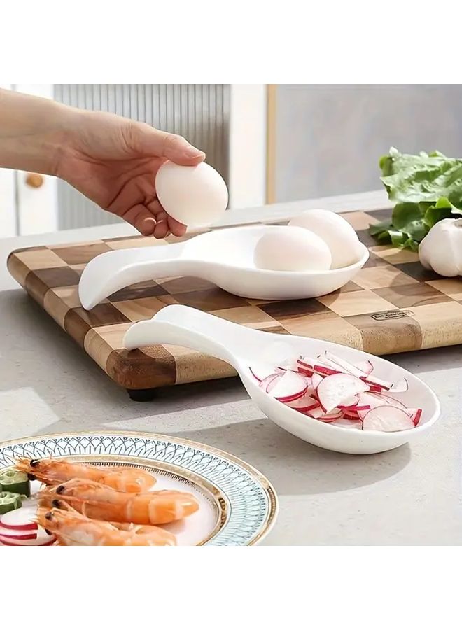 2pcs White Heat Resistant PP Spoon Rests Non Slip Kitchen Utensil Holders - Image 4