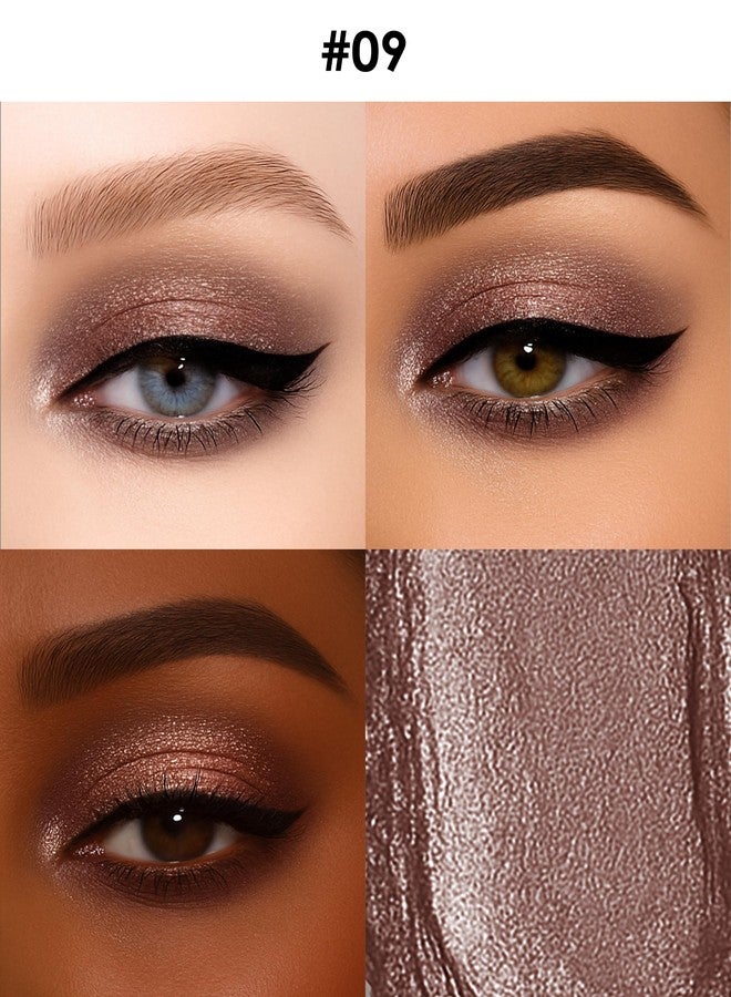 Erinde Shimmer Cream Eyeshadow Stick, Long Lasting Metallic Eye Shadow Stick, Waterproof Creamy Glitter Eyeshadow Pencil, High Pigment Blendable Neutral Eye Makeup, 09 Cocoa Shimmer - Image 2