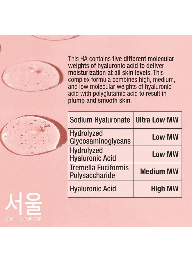 seoulceuticals Korean Hyaluronic Acid Serum For Face High Molecular Weight & Low Molecular Weight Hyaluronic Acid Centella Serum + Propolis. 1Oz - Image 2