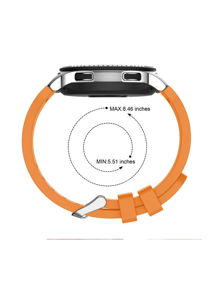 KASTWAVE Silicone Watch Strap for Samsung Galaxy Watch/Gear S3/Watch With a Lug Width of 22mm, Soft Silicone Sport Wristband Replacement Straps, Vertical Grain Strap, for Men Women (Orange) - Image 3