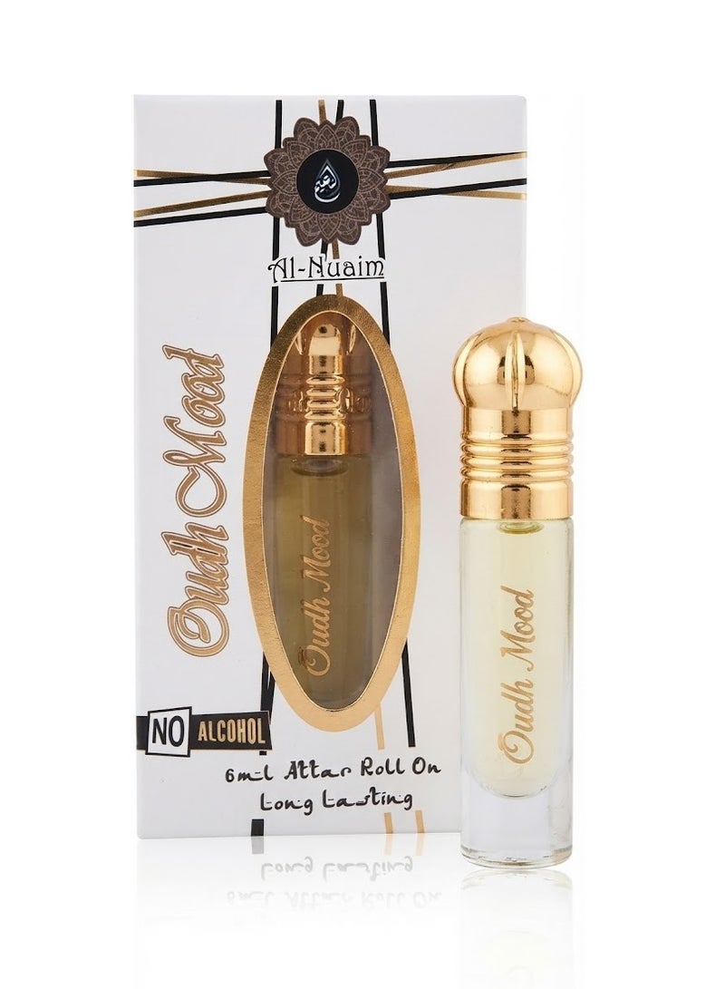 Al Nuaim Al-Nuaim Oudh Mood Attar Roll On Perfume Oil 6ml | Alcohol Free Concentrated Ittar for Men & Women | Long Lasting Premium Arabian Oud Oriental Fragrance | Pocket Size Roll-On Attar - Image 1