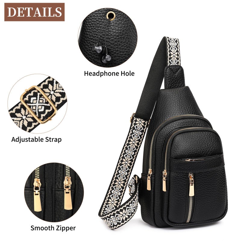 FALAN MULE Crossbody Bags for Women Trendy Leather Sling Chest Bag Fanny Packs for Women - Image 5
