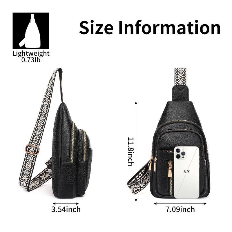 FALAN MULE Crossbody Bags for Women Trendy Leather Sling Chest Bag Fanny Packs for Women - Image 3