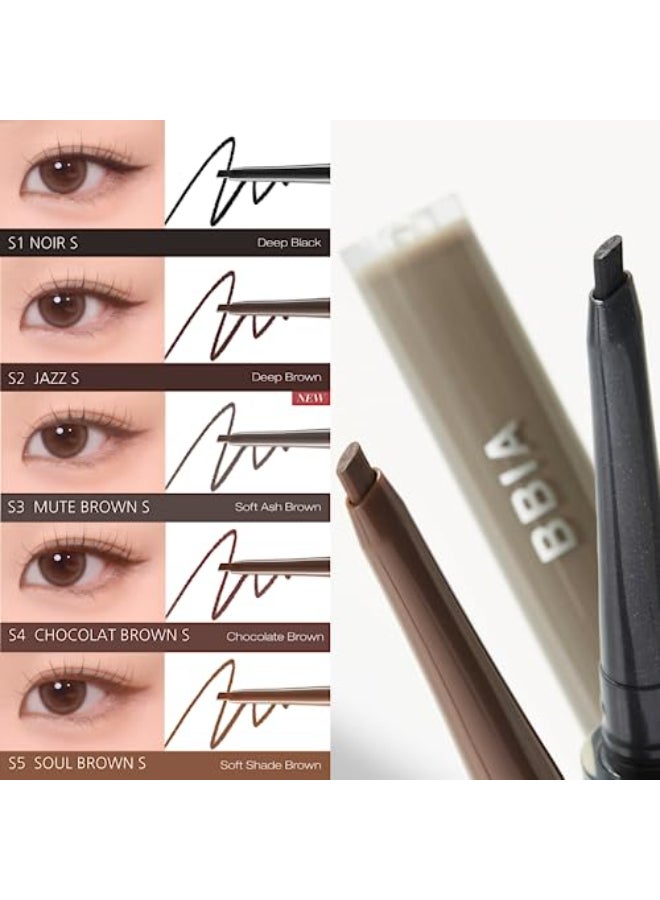 BBI@ BBIA BBIA Last Auto Gel Eyeliner SLIM 5 Colors UltraFine Waterproof Mechanical Gel Eye Liner Pencil SmudgeProof Easy Drawing Smooth Gliding Texture Vegan Korean Eye Makeup S3 MUTE BROWN SLIM R - Image 3