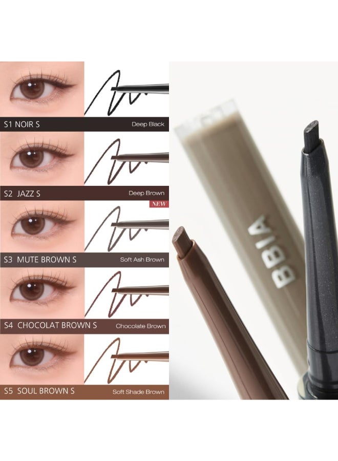 BBI@ BBIA BBIA Last Auto Gel Eyeliner SLIM 5 Colors UltraFine Waterproof Mechanical Gel Eye Liner Pencil SmudgeProof Easy Drawing Smooth Gliding Texture Vegan Korean Eye Makeup S3 MUTE BROWN SLIM R - Image 4