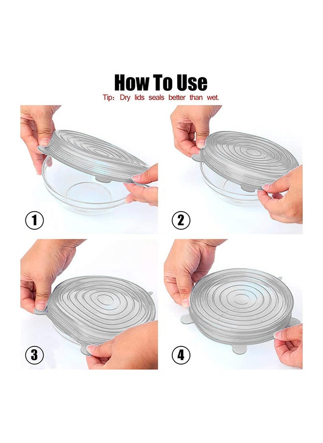 Home - Silicone Stretch Lids 6 Pack, Suction Lid Multi Size Reusable Durable Food Storage Covers For Bowls, Cups, Pots, Food Fresh Saver Cover White - Image 1