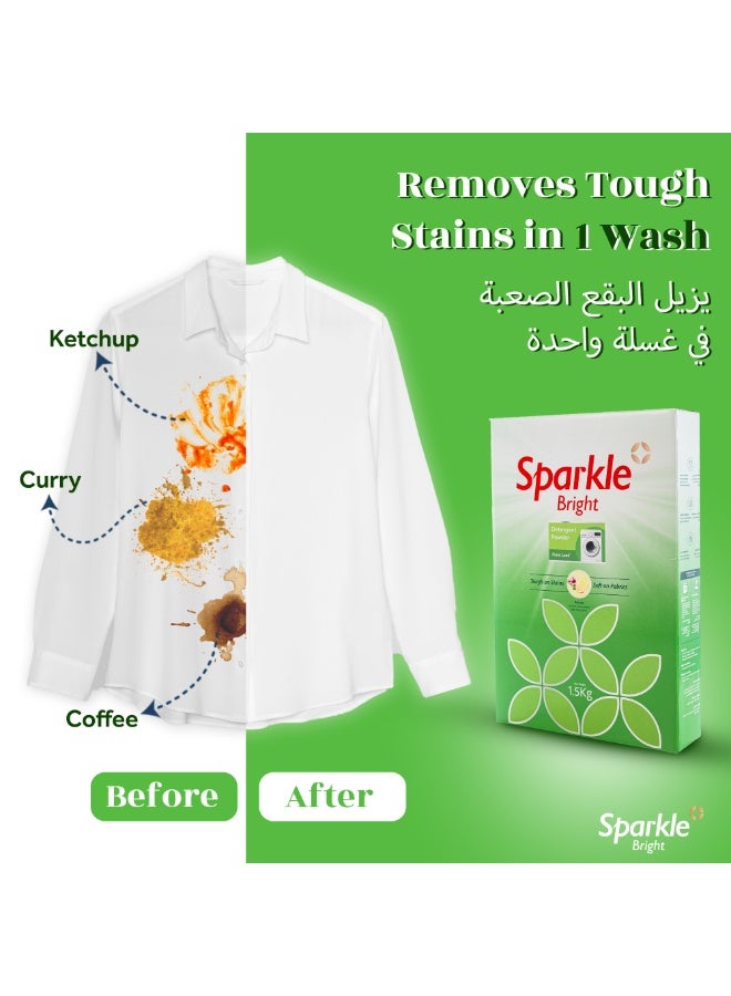 سباركل برايت  مسحوق غسيل سباركل برايت 1.5 كجم – للغسالات الأمامية، لجميع أنواع الأقمشة - Image 2