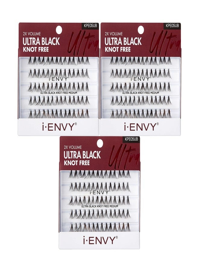iEnvy i•ENVY Knot Free Individual Lashes 3 Pack (Ultra Black - Medium) - Image 1