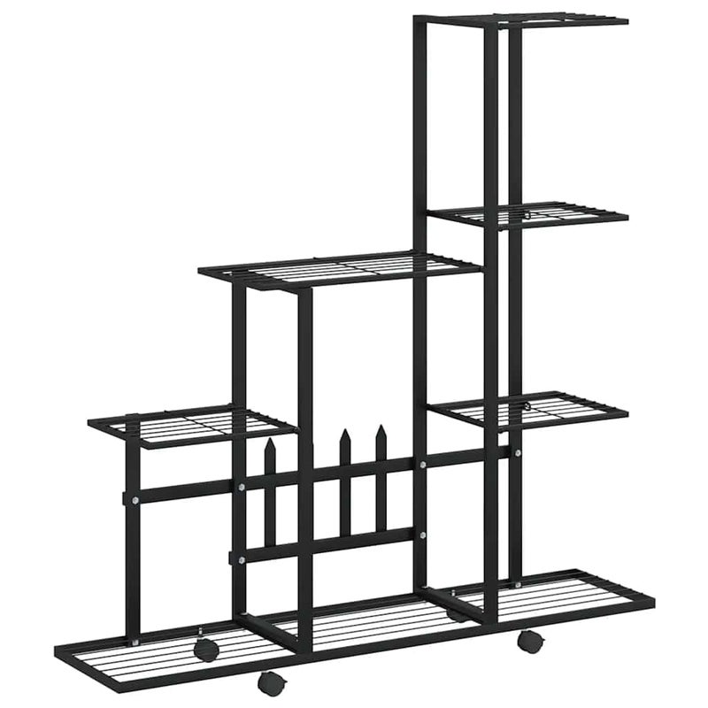 vidaXL Plant Stand Plant Rack Plant Shelves for Indoor and Outdoor Flower Pot Stand for Patio Balcony Garden Living Room Hall Black Metal - Image 2
