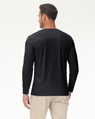 Boladeci Rash Guard for Men Swimming Shirts Long Sleeve UV Protection SPF Fishing Shirts Quick Dry Breathable Hot Weather Running Black Large - Image 2