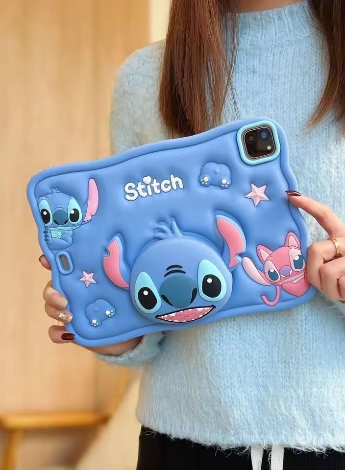 Lilo & Stitch Cartoon 3D Soft Silicone Case,for iPad Pro11 2020