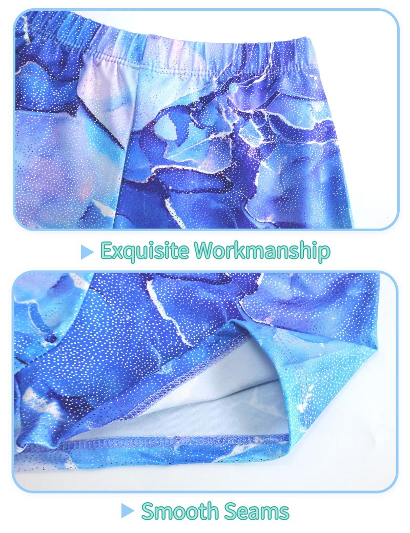 Nymphperi Gymnastics Leotards for Girls Size 7-8 Years Old 2 Piece Shiny Purple Orchid Bodysuits with Classic Shorts - Image 4