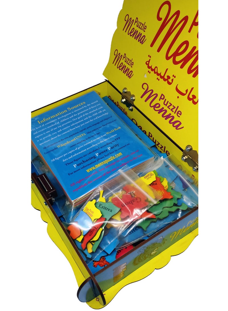 Wooden Educational Toy: Map of Africa Puzzle (Atlas) with Country Information Cards – Geography Teaching Aid (English Version) - Image 5