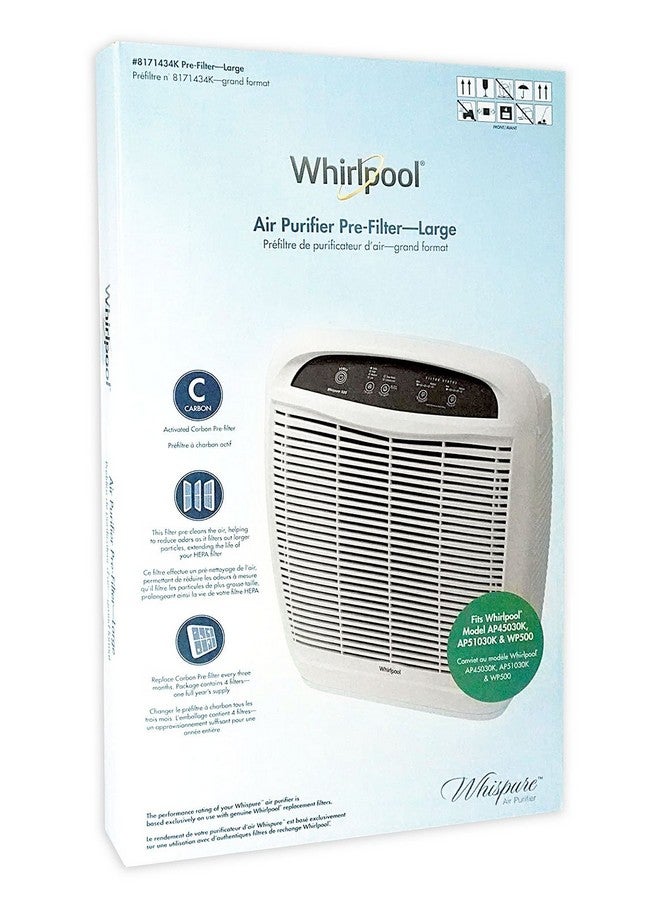 Whirlpool 8171434K (8171434), 4-Pack (Large), Air Purifier Active Carbon Pre-Filters, Fits Air Purifier Model AP51030K, AP45030K, APR45130L, WP500, 18x16.5 inch - Image 4