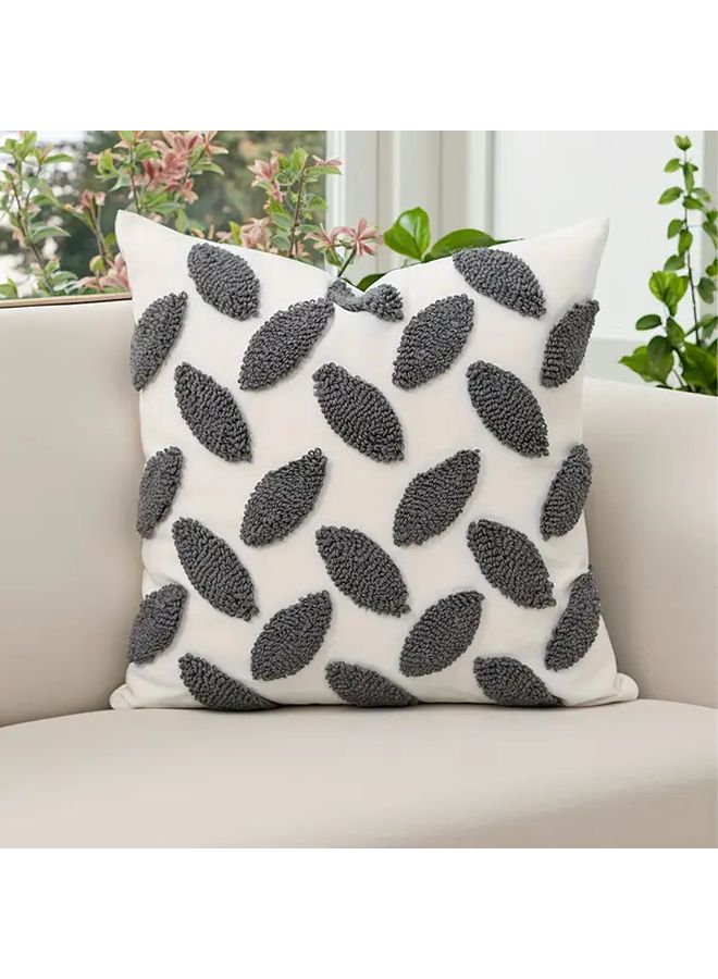 Zigzag Aqua Bohemian Embroidery Cushion Cover 18x18 Inch Zipper Closure - Image 2