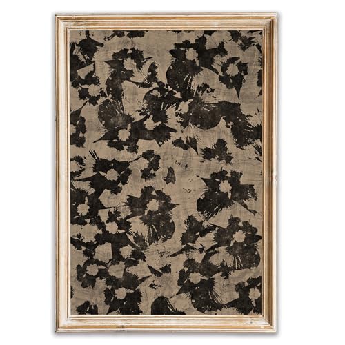 SHEWANT ART Abstract Canvas Wall Art Neutral Abstract Floral Print Vintage Minimalist Modern Neutral Botanical Wall Art Hand Painted Black Blooming Flowers Artwork Poster for Living Room Bedroom Office Unframed - Image 1