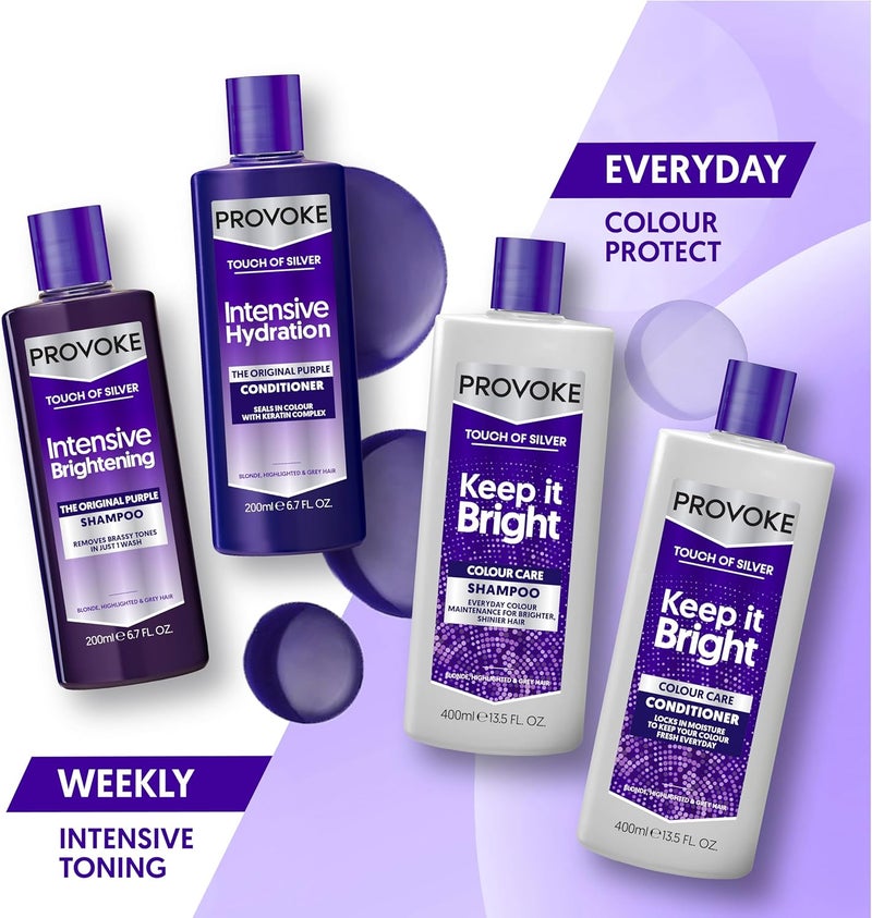 PROVOKE Touch of Silver Intensive Brightening Shampoo - 150ml for Blonde, Highlighted & Grey Hair - Image 5