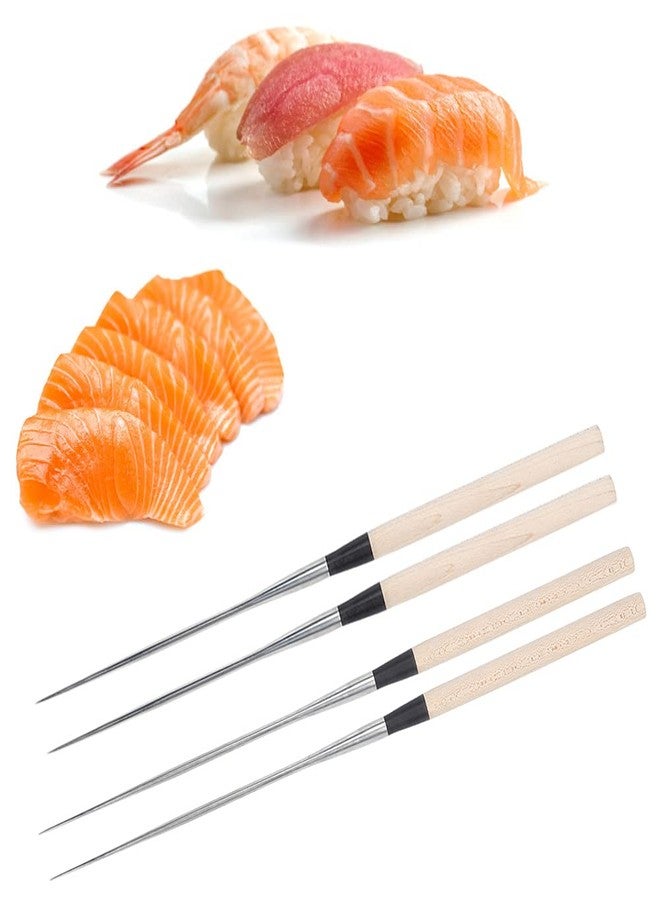 Topyond Reusable Chopsticks Stainless Steel, Japanese Sushi Chopstick, Reusable Long Metal Cooking Chopsticks, Wood Handle, 11.1In/281mm - Image 5
