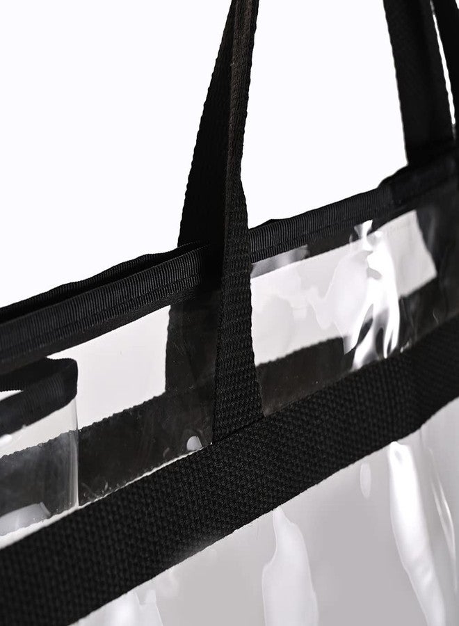 Augbunny Large Zippered Clear Dust Cover Organizer Bag Beach Tote Grocery Storage Handbag Purse - Image 5