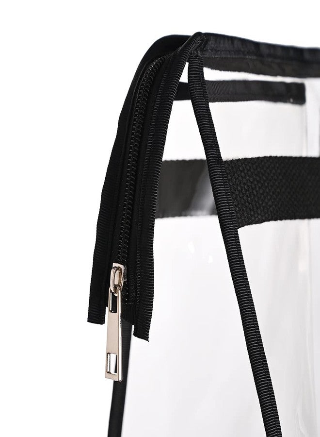 Augbunny Large Zippered Clear Dust Cover Organizer Bag Beach Tote Grocery Storage Handbag Purse - Image 4
