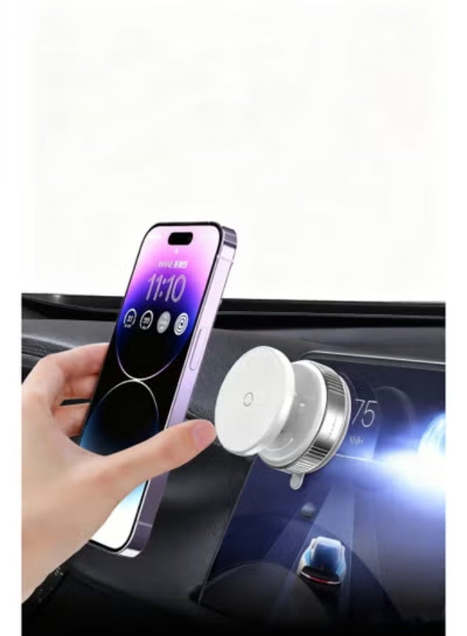 COYO Suction Phone Mount,  Portable Super Stable Electric Vacuum Magnetic Phone Holder, 360 Adjustable Magnetic Cell Phone Holder White - Image 2