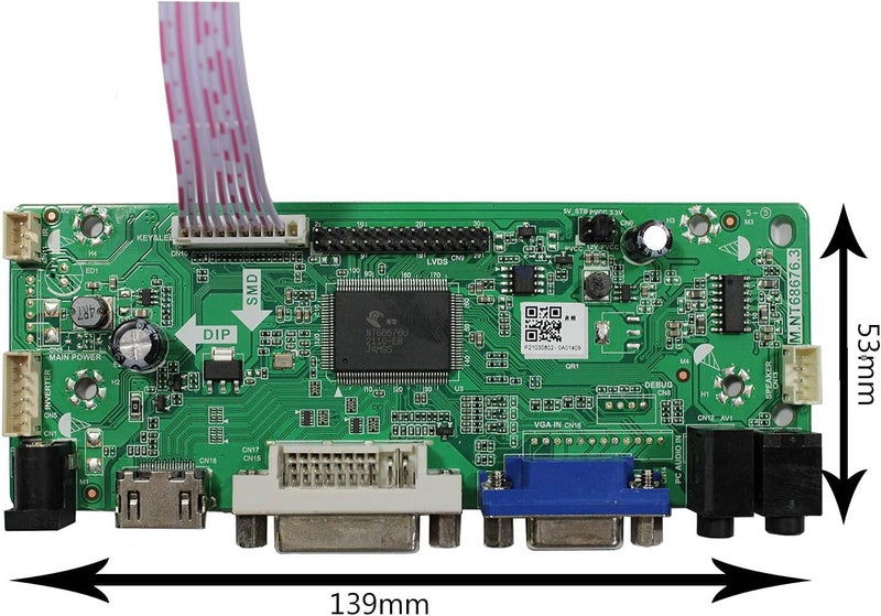VSDISPLAY DVI VGA Audio LCD Controller Board 68676 Compatible with 32" 32 inch 1920x1080 HV320FHB N00 N02 N10 N80 N4K F40 LVDS Interface LCD Screen - Image 4