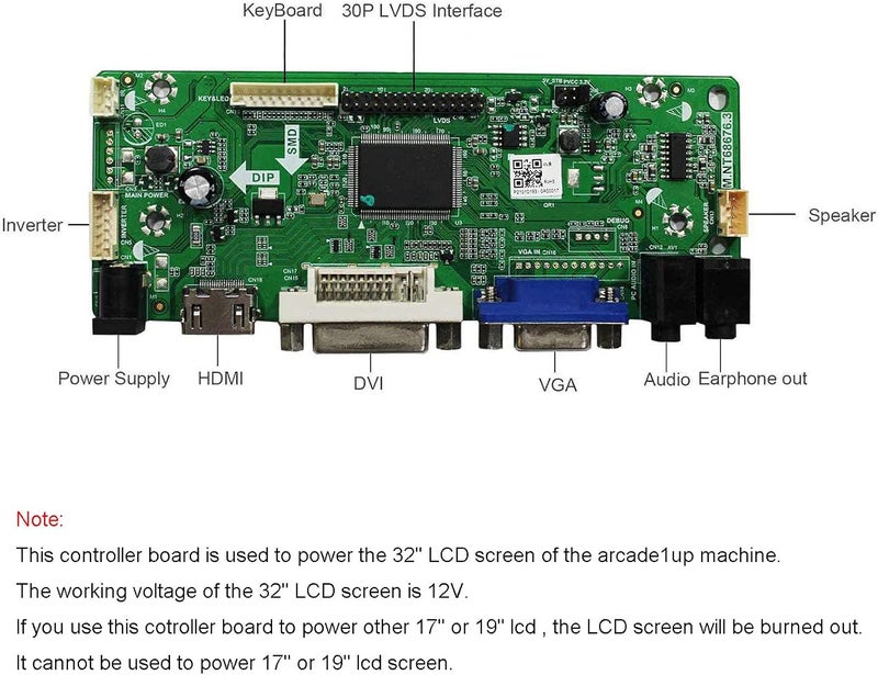 VSDISPLAY DVI VGA Audio LCD Controller Board 68676 Compatible with 32" 32 inch 1920x1080 HV320FHB N00 N02 N10 N80 N4K F40 LVDS Interface LCD Screen - Image 2