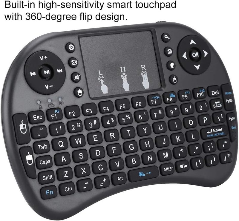klarako USB Mini Wireless Touch Keyboard, Portable Multifunction Wireless Keyboard with Touchpad Fit for Home Multimedia Compatible with Smart TV/TV Box/Win,Mac OS System - Image 5