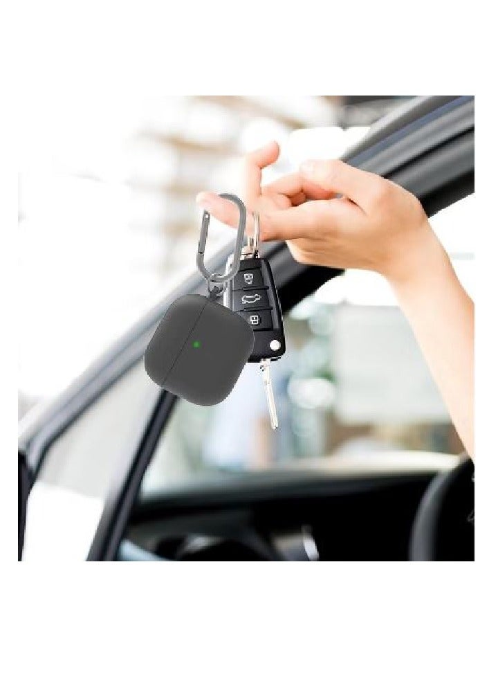 FOCUS AirPods 4th Generation Case Silicone Cover 2024 Soft Silicone Shock-Absorbing for AirPods 4 Case with Keychain Black - Image 5