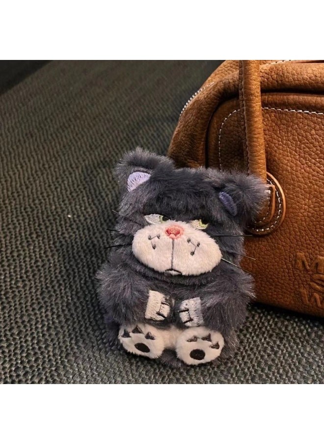 Generic - Japanese And Korean Style Plush Grey Emoji Cat Cute For Apple Bluetooth Cute Airpods2 Protective Case For Women Pro Headphone Case-Color:Dark Gray-Applicable Models:Airpods 1/2 Generation - Image 1