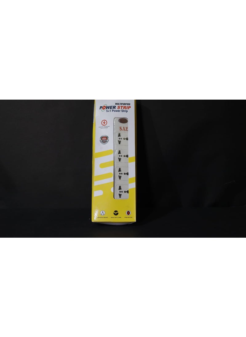 A Aaradhya A Aaradhya Extension Board with 6 amp Multi Plug Point International 5 Sockets Extension Cord Cable Long Wire Led Indicator 5 amp 3 Pin Plug Top White  - Image 3
