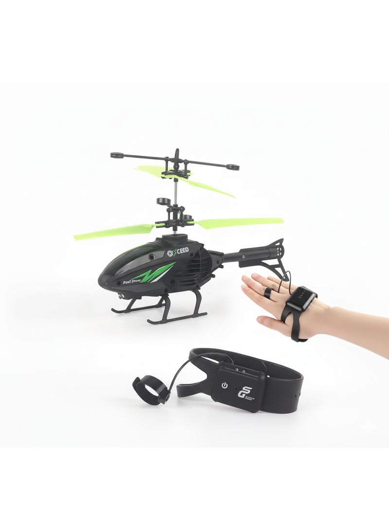 Exceed Watch Remote Sensing Aircraft - Kids Hand Watch Remote Control Helicopter Toy with LED Lights, USB Charging & Anti-Crash Sensor - Image 1