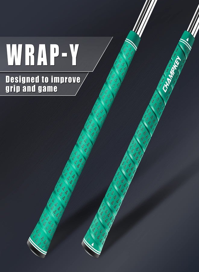 CHAMPKEY WRAP-Y Rubber Golf Grips 13 Pack Come with All Repair Kits - High Feedback and Traction Golf Club Grips(Standard, Green) - Image 2