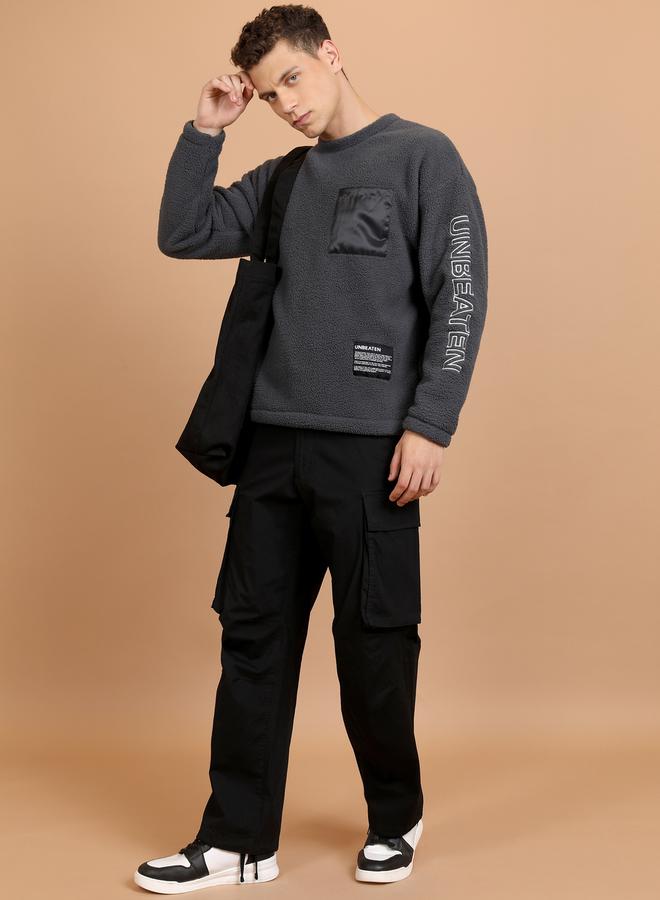 HIGHLANDER Oversized Slogan Print Teddy Sweatshirt by Styli  - Image 4