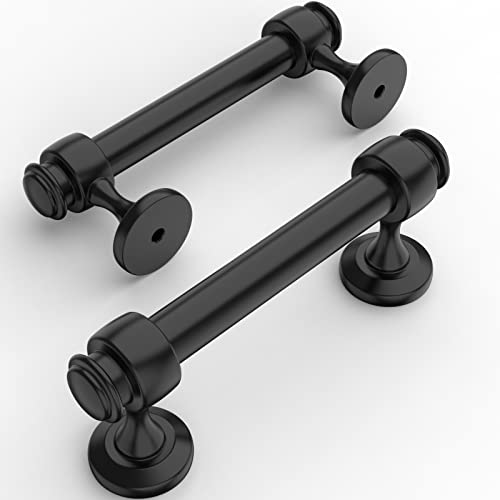 Amerdeco 10 Pack Matte Black Cabinet Pulls 3 Inch Hole Centers, 4 Inch Length Handles for Kitchen Cabinet Hardware,Solid Cabinet Handles for Bathroom Drawer Handles IH0005… - Image 1