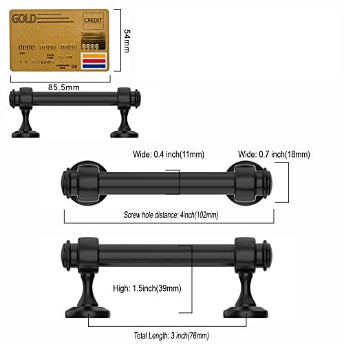 Amerdeco 10 Pack Matte Black Cabinet Pulls 3 Inch Hole Centers, 4 Inch Length Handles for Kitchen Cabinet Hardware,Solid Cabinet Handles for Bathroom Drawer Handles IH0005… - Image 5