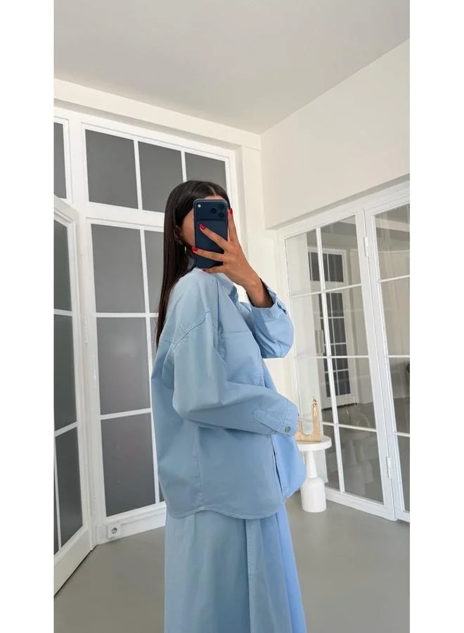 Gaus  Blue Double Pocket Shirt GAUS-01867. for Women | Best Price UAE