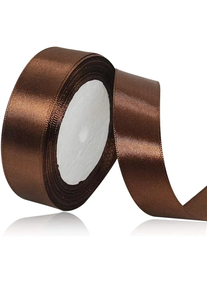 Share the Love Share the love 24mm Satin Ribbon - 25 Yards Length - Brown - Smooth & Shiny Crafting Ribbon for Gift Wrapping, Decorations, DIY & Sewing