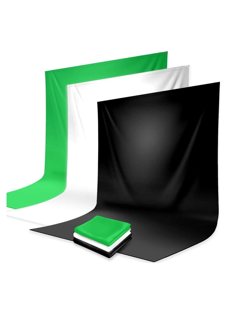 3 Chroma Background Non-woven fabric Photography 3x2m with T-Shape Background Stand Kit for Photography and 4 Background Clamps for Photo Shooting, Video Making, Online Meetings, Zoom