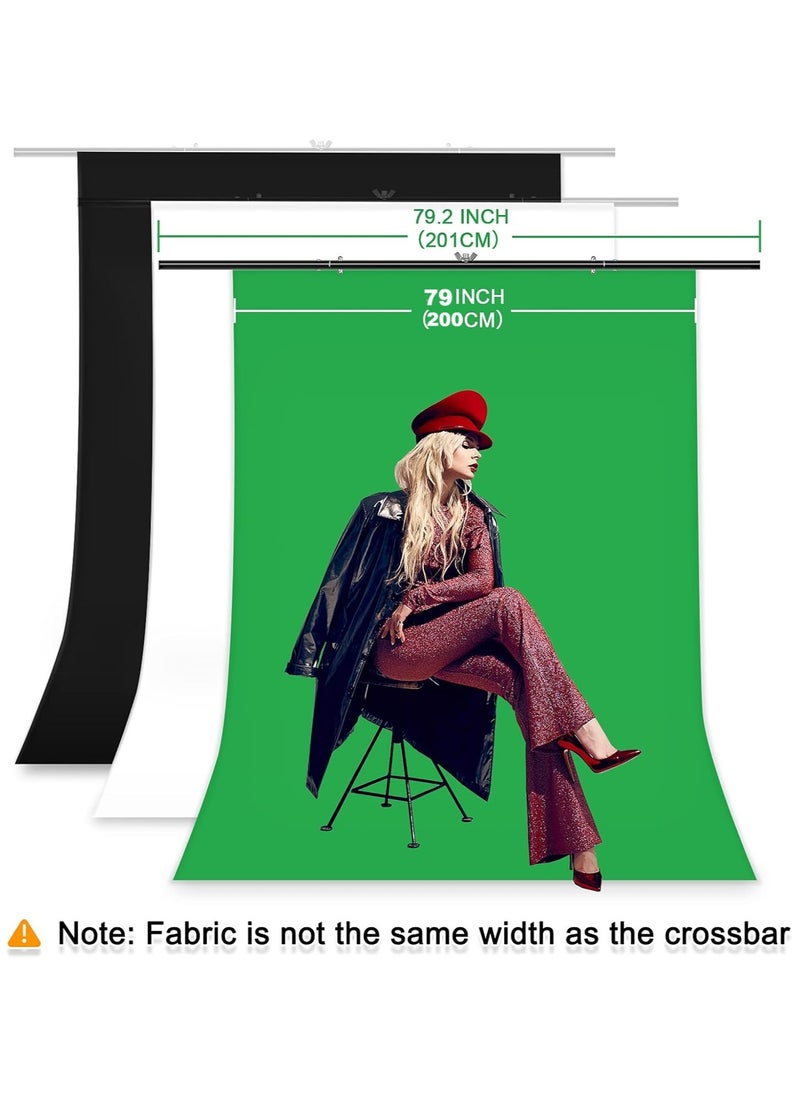 3 Chroma Background Non-woven fabric Photography 3x2m with T-Shape Background Stand Kit for Photography and 4 Background Clamps for Photo Shooting, Video Making, Online Meetings, Zoom