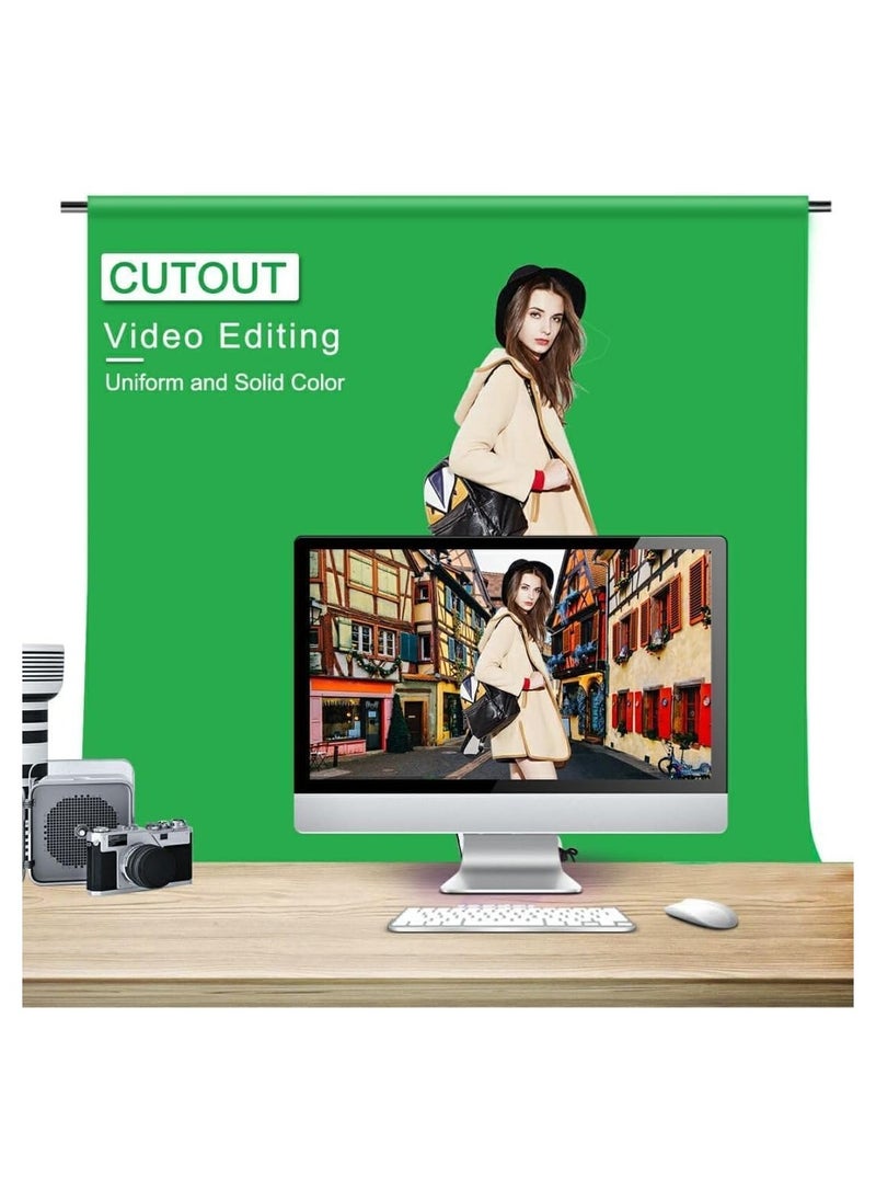 3 Chroma Background Non-woven fabric Photography 3x2m with T-Shape Background Stand Kit for Photography and 4 Background Clamps for Photo Shooting, Video Making, Online Meetings, Zoom