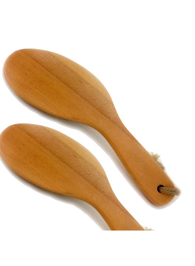 spa destinations Natural Boar Bristle Body Brush Wooden Handle by Spa Destinations Dry Brush and Wet Brush 2 Pk Exfoliating Scrubber for Flawless Skin, Cellulite Treatment, Lymphatic and Blood Circulation - Image 2