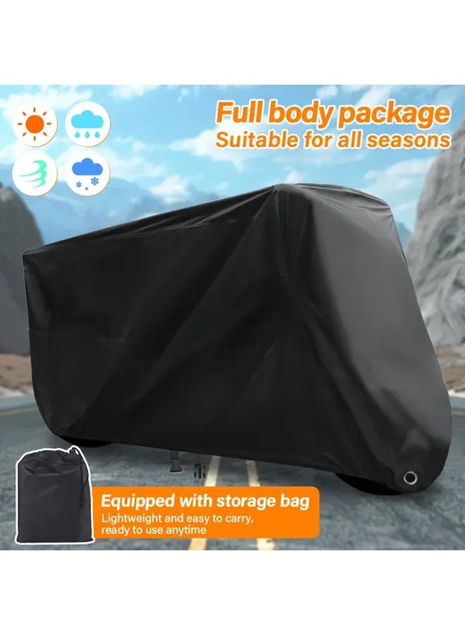Motorcycle Cover XL UV Proof Dust Proof Elastic Design 190T Silvery Coated Cloth - Image 3