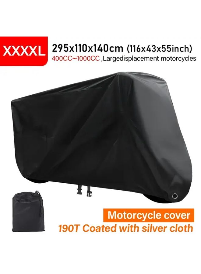 Motorcycle Cover XL UV Proof Dust Proof Elastic Design 190T Silvery Coated Cloth - Image 1