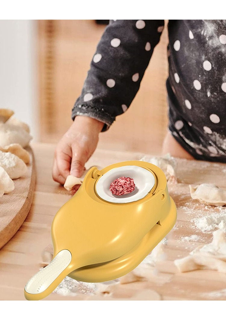 Yameem 2 In 1 Dumpling Maker Manual Wrapper Making Mold Dough Pressing Tool Accessories (Beige)  - Image 3